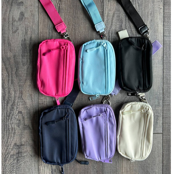 Nylon ID Pouch Wallet with Wristlet Strap Sky Blue - Picture 5 of 6